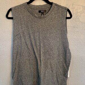 NEW AQUA Kinzington Raw Hem Tank Top Grey
